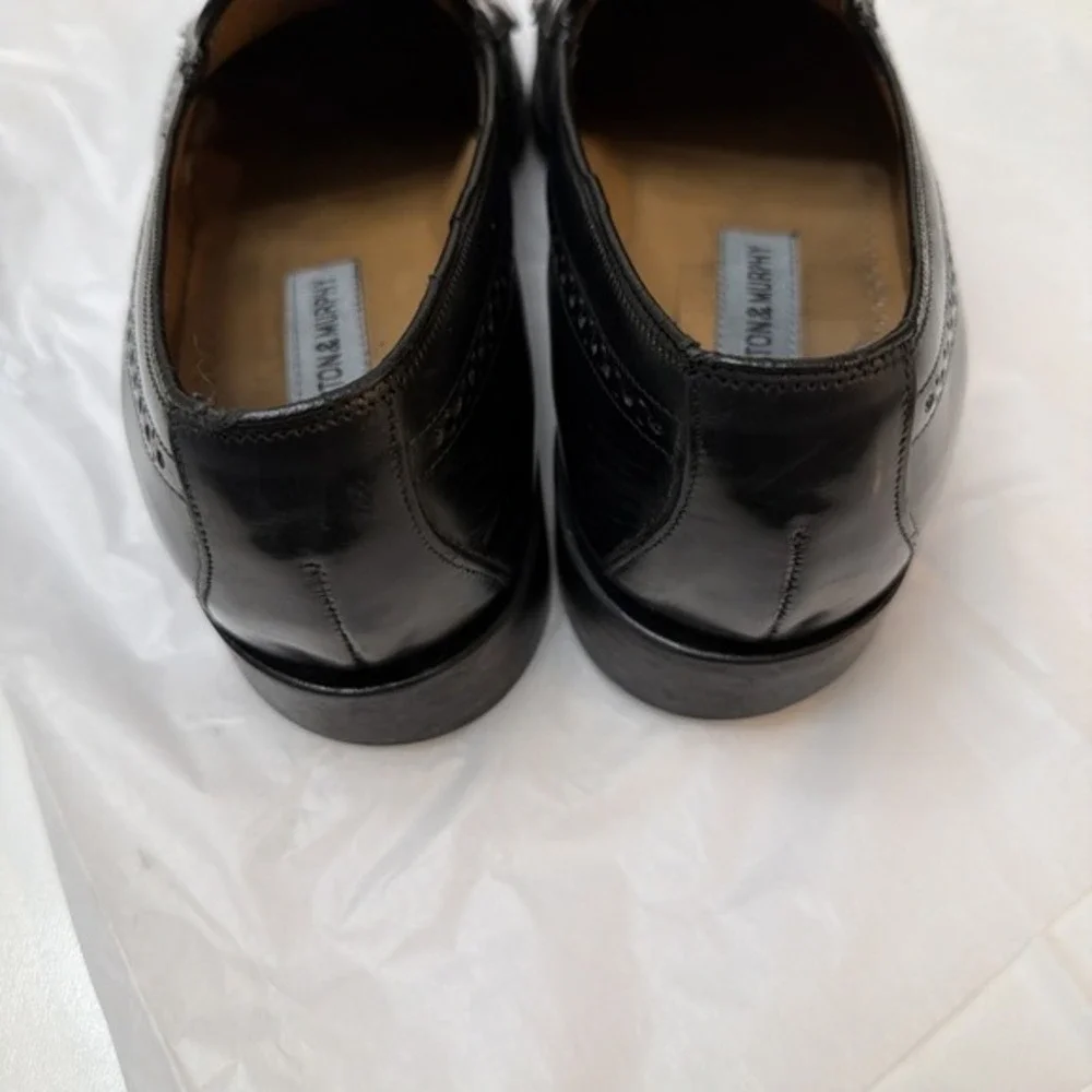 Johnston & Murphy Men 8D Black Leather Tassel Kiltie Loafers Wingtip Brogue 1553
